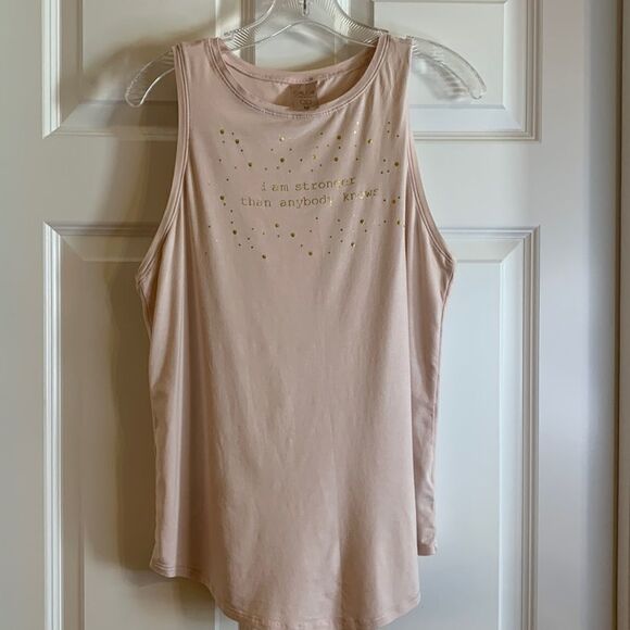 Calia By Carrie Underwood Size Medium blush color tank with gold detail - Picture 1 of 7